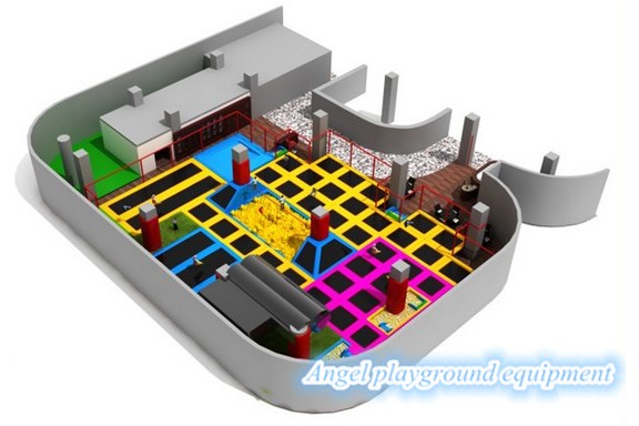 Trampoline park for kids play fun  Trampoline park for kids play fun