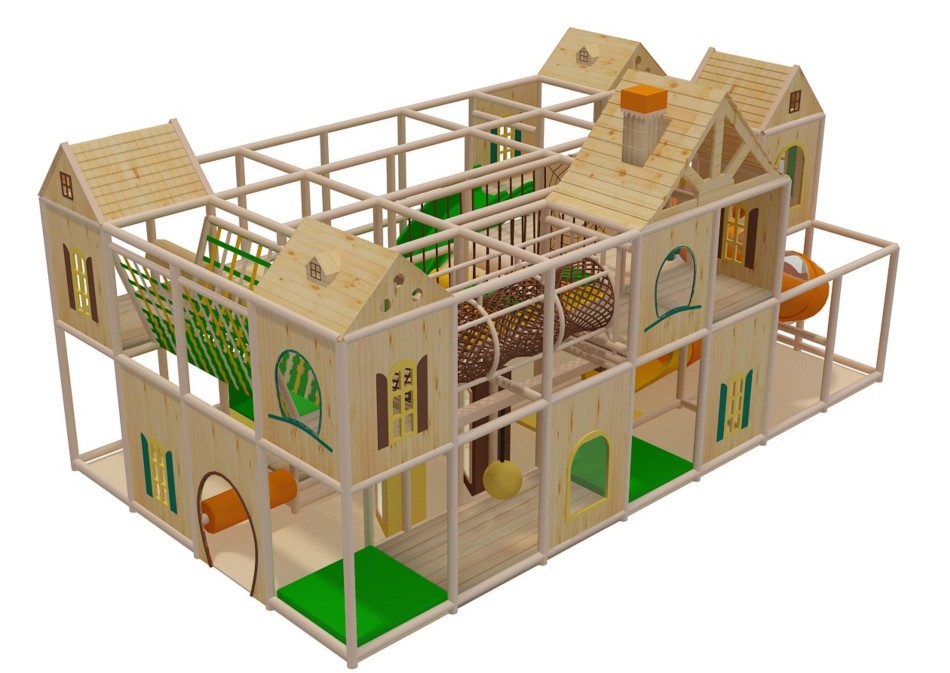 Wooden color toddler indoor playground